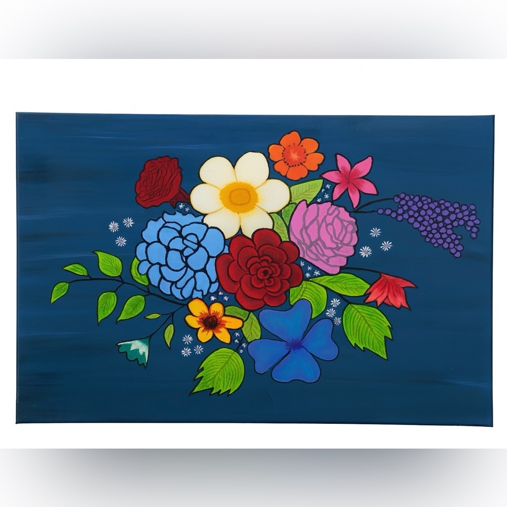 Eternal Spring: Vibrant Floral Original Painting - 18x24 in